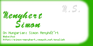 menyhert simon business card